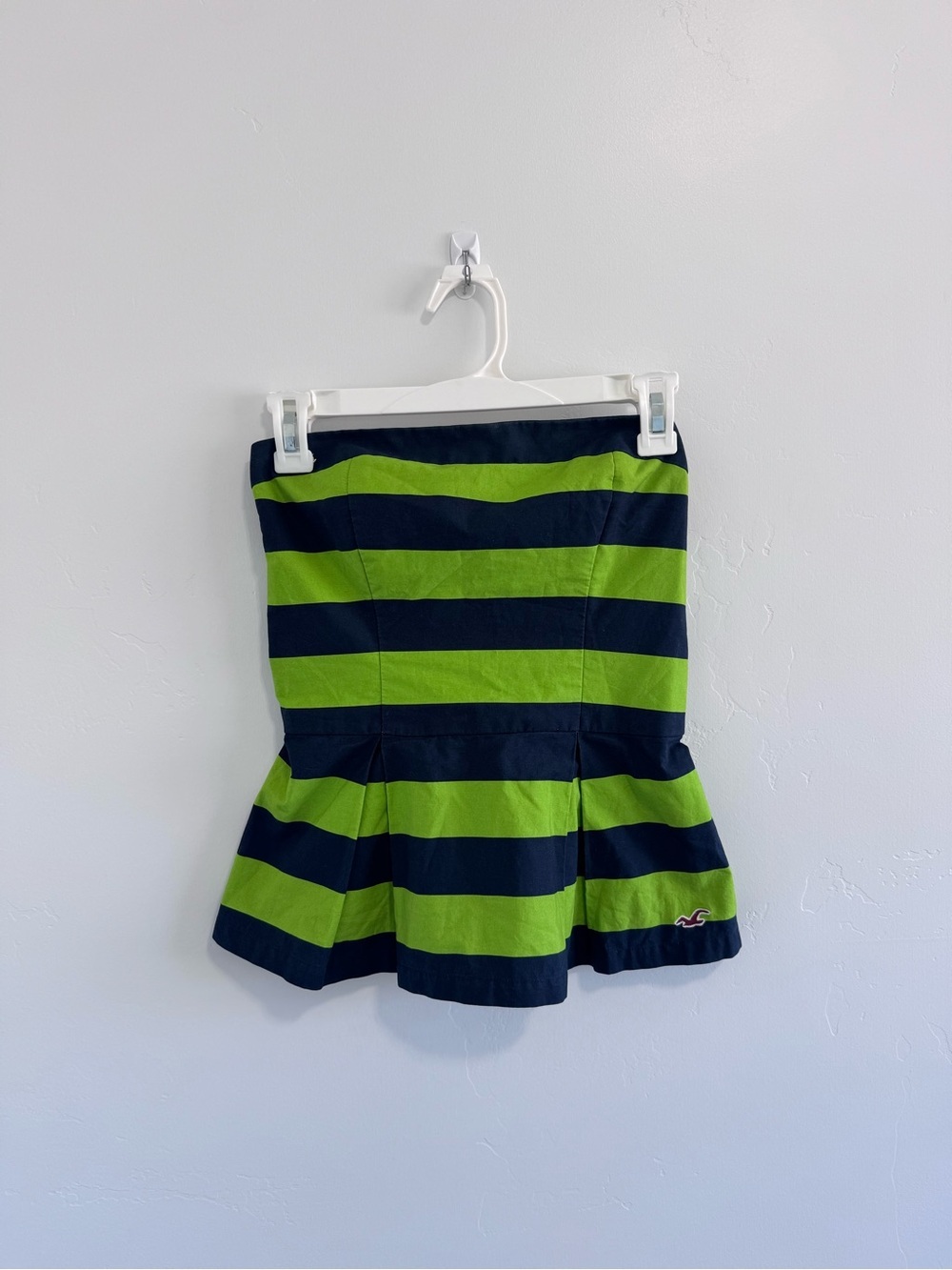 Vintage hollister striped peplum strapless top medium